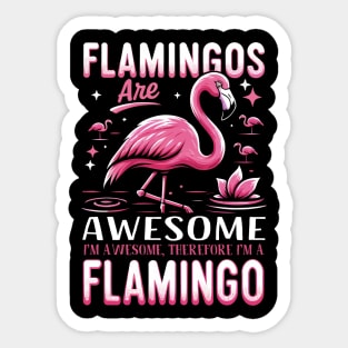 Beachside Beauty Chic Flamingo Tee for Seaside Escapes Sticker